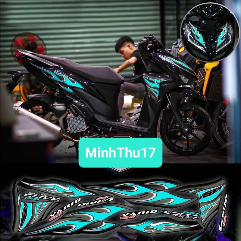 Tem lửa vario đời 2019 đủ mà dán xe đen Nhãn Dán Decal - TikTok Shop ...