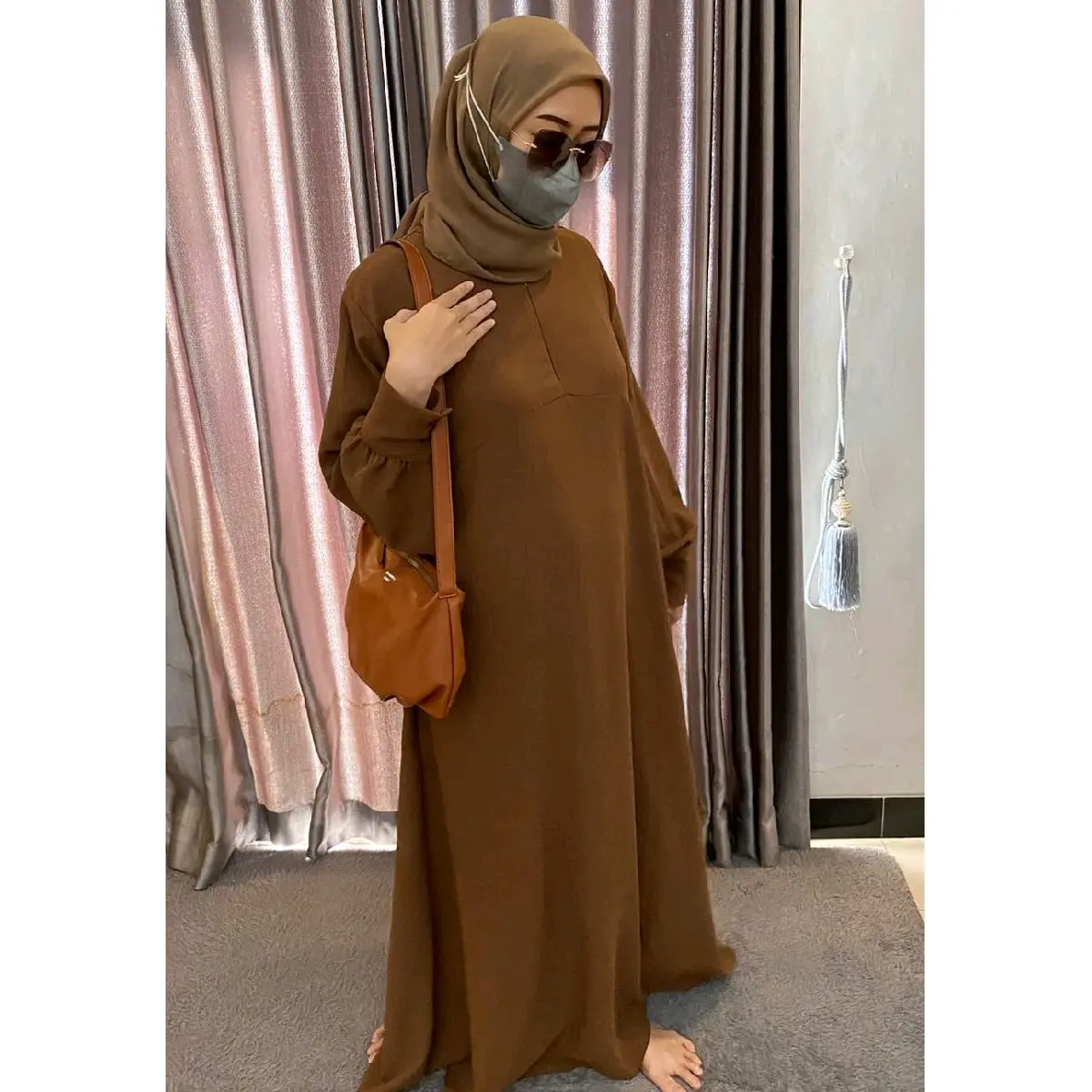 SANIA DRESS GAMIS SYAR'I MUSLIMAH CRINKLE AIRFLOW
