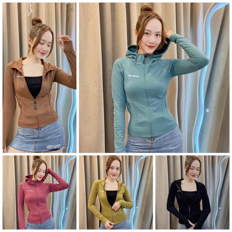 Áo Khoác Thể Thao Nữ Ôm Body Phom Vừa TH037 - Áo Khoác Chống Nắng Dệt Kim Co Giãn Thoáng Mát Đồng Phục