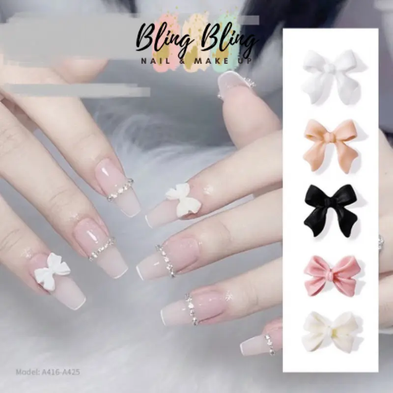 Charm nail charm nơ phụ kiện nail giá rẻ dùng kèm với sơn móng tay trang trí móng loại A 0