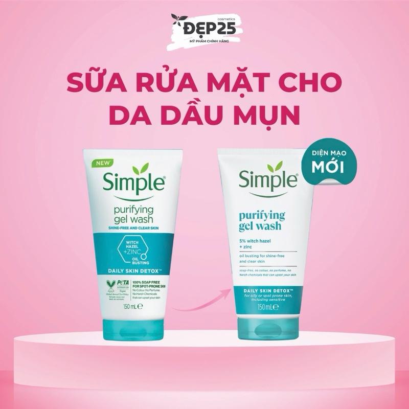 [CHÍNH HÃNG] Sửa Rửa Mặt Simple Xanh Dương Cho Da Dầu Mụn su arua Skincare Nữ Làm Đẹp Da