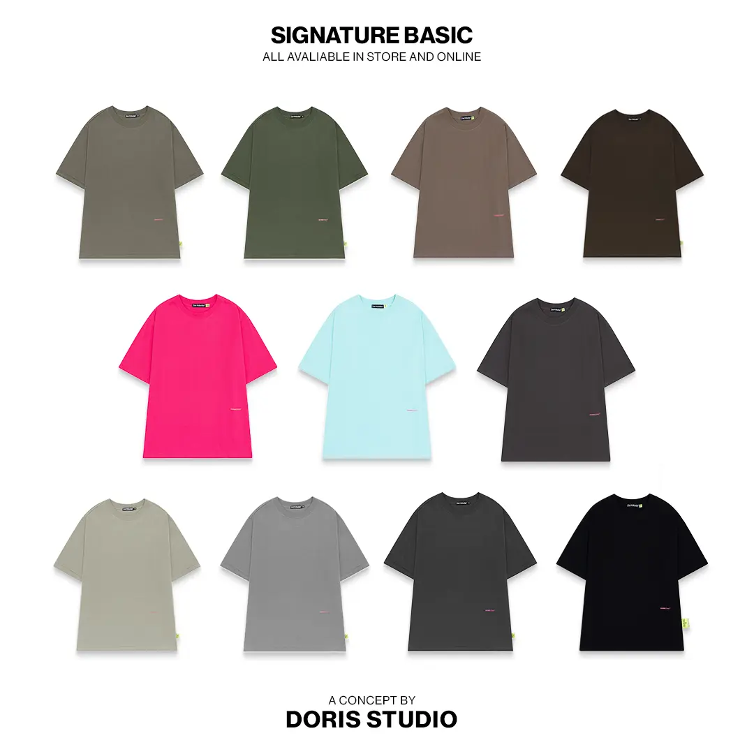Áo Thun DORIS SIGNATURE BASIC TEE VER 2 - Tay lỡ / Form Rộng Unisex  Nam/Nữ