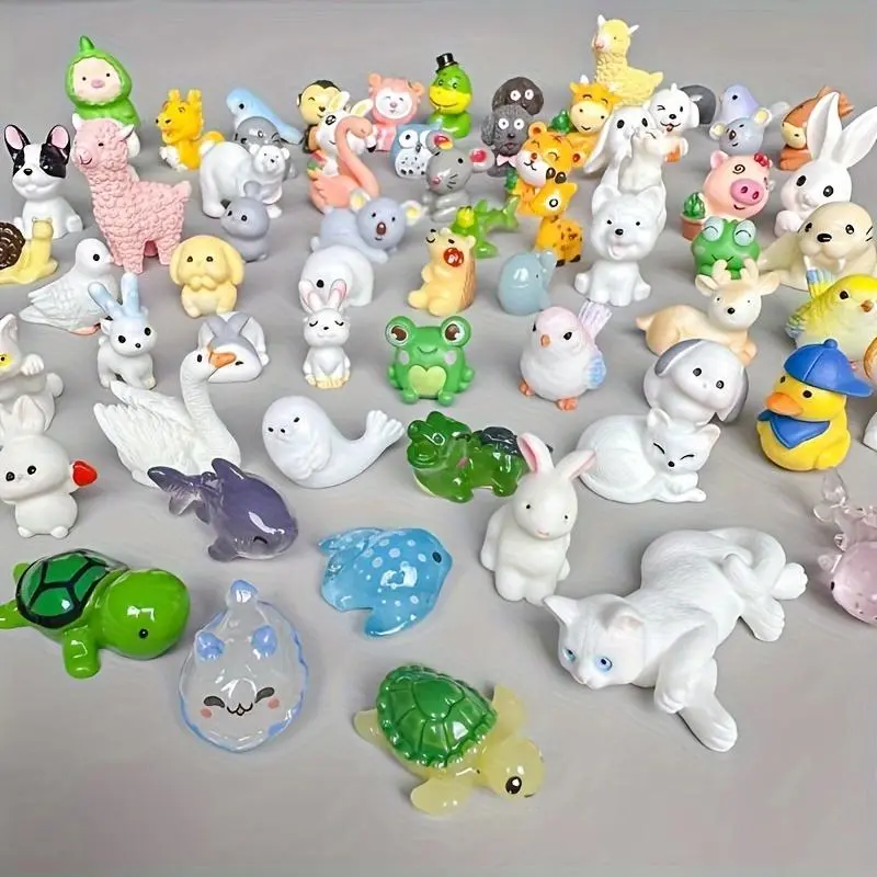 Random Color Mini Simulated Animal Decoration, 20pcs Cute Mini Animal Ornament, Home Decor for Party, Birthday Gift, Party Favors, Easter Gift