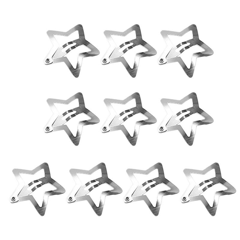 Product Introduction of Cute Elegant Hairpin No Slip Sparking Star Metal Fashion Hair Hairclips Mini Metal Snap Clip Pentagram Hairpin 33