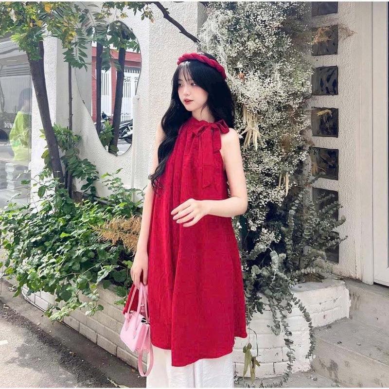 Product Introduction of set áo dài cổ yếm cột nơ xinh xắn 2