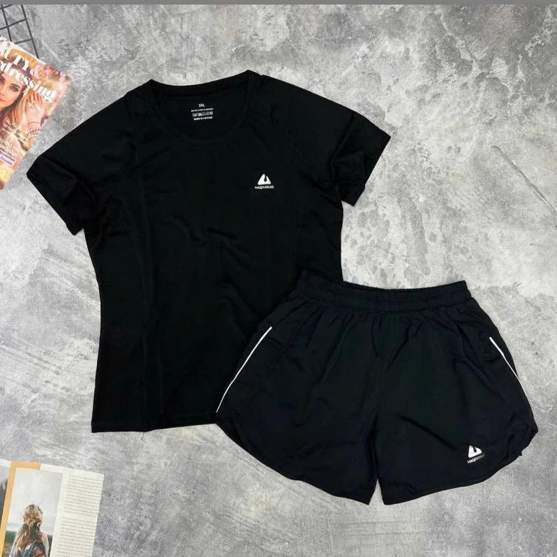 Bộ Tập Gym Nữ Big Size Form Ngắn Từ 55 ~100kg, Quần 2 Lớp Áo Thun Co Dãn 4 Chiều, Set Tập Đùi BigSize Siêu Xinh