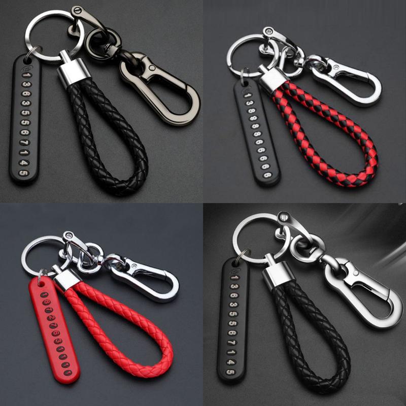 Car Keychain Rope Leather Keychain Rainbow Colour Phone Number - TikTok ...