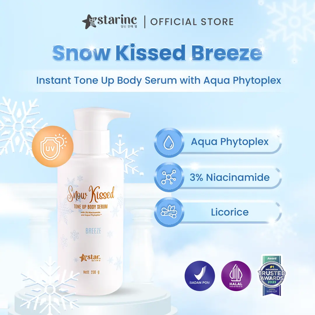 Instant Tone Up Body Serum Snow Kissed Breeze STARINC 230g Mencerahkan Niacinamide