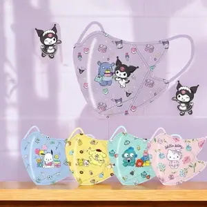 MKR 013 Masker Dukbill 3D 3 - 6 Tahun Anak  Kemasan Individual Isi 10 PCS Masker Motif Hanyo Pom  Poc Kitty