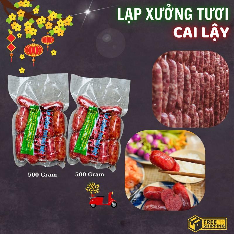  Lạp Xưởng Cai Lậy - Lạp Heo Nạc Loại 1 Sấy Dẻo - Thịt Dai Thơm Ngon - Vựa Khô Nhà Gà Food 