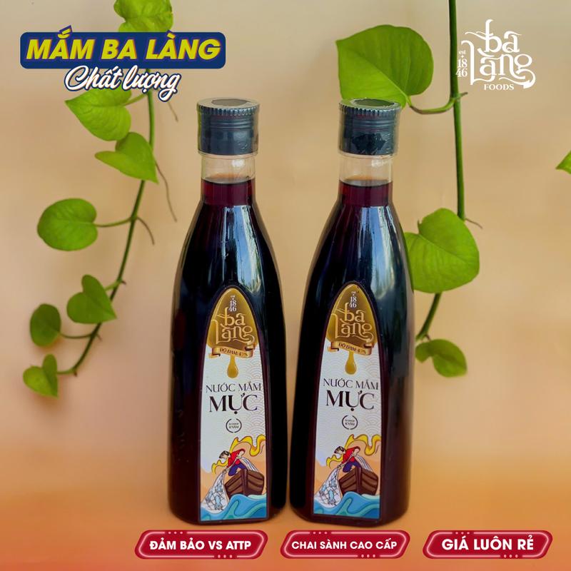 Combo 2  Chai 500ml Nước Mắm Mực 45N Cao Cấp  - Đặc Sản truyền thống Ba Làng Foods