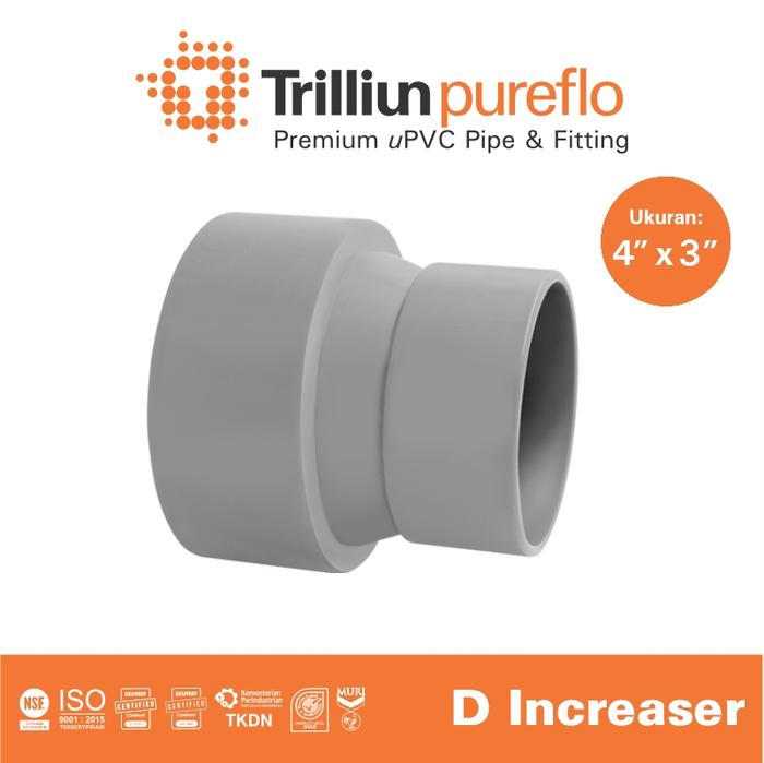 Gambar Fitting Pipa uPVC Trilliunpureflo D Increaser - 4" x 3" Inch dari Trilliun Kab. Pasuruan Tokopedia