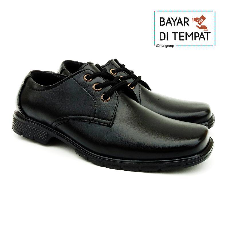 Globy 409 - Sepatu Pantofel Anak Laki-Laki Hitam Bertali - Sepatu Formal Anak Laki-Laki Hitam Tali - Sepatu Sekolah Anak Laki-Laki Hitam - Sepatu Pantofel Kulit - Sepatu Kulit 0