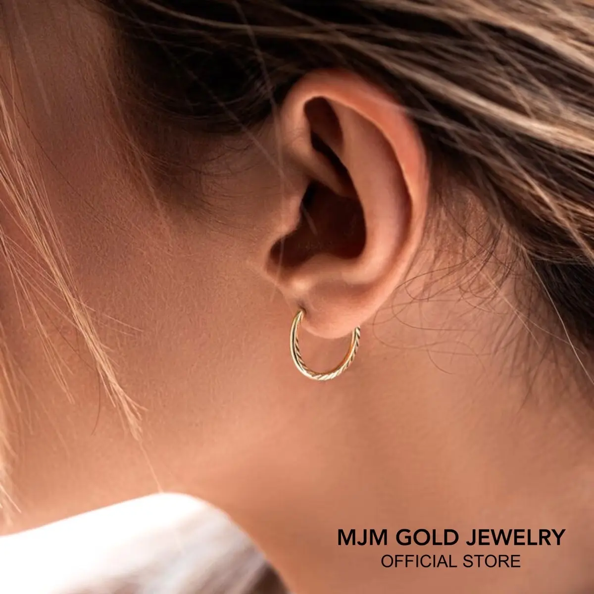 18K Diacut Loop Earrings Solid