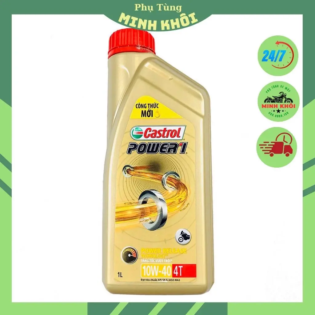 [CHÍNH HÃNG] Nhớt xe số cao cấp CASTROL POWER1 4T 10W40 1L
