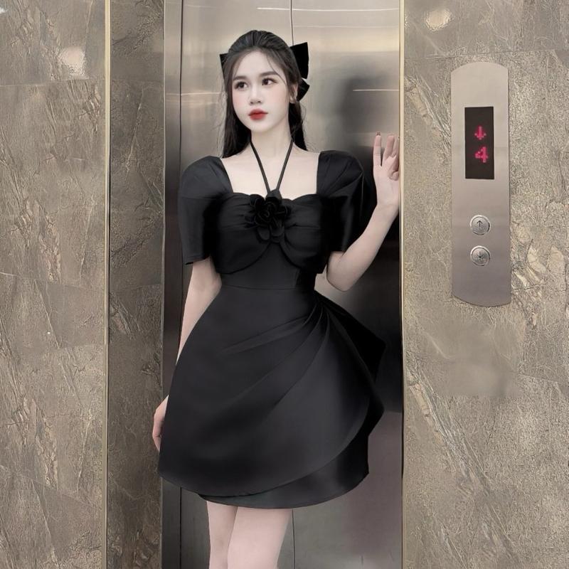 M72 Váy tafta Nữ đi tiệc vạt chéo _BY VANI 1