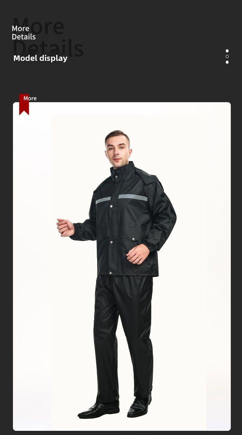 Product Introduction of Raincoat split raincoat adult takeaway reflective raincoat outdoor fashion double-layer riding 10