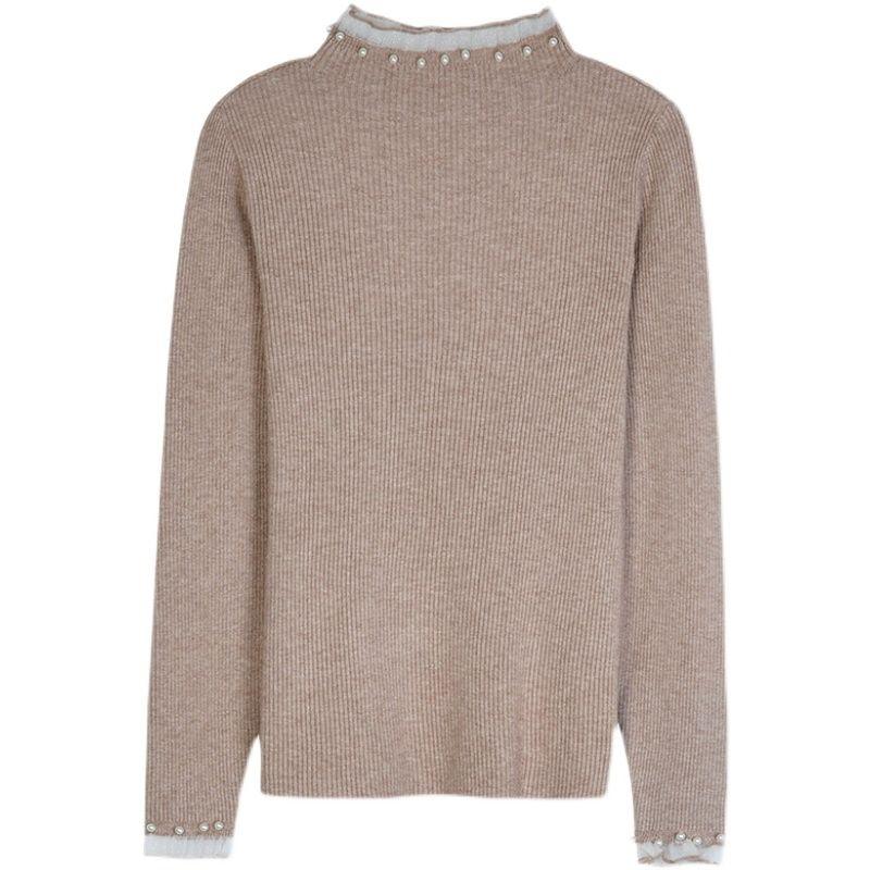 Product Introduction of Women's Half-Turtleneck Sweater Fall and Winter Inner Wear Bottoming Shirt New High-Grade Sweater Women's Mid-Collar Outerwear Top Knitwear Womenswear 0