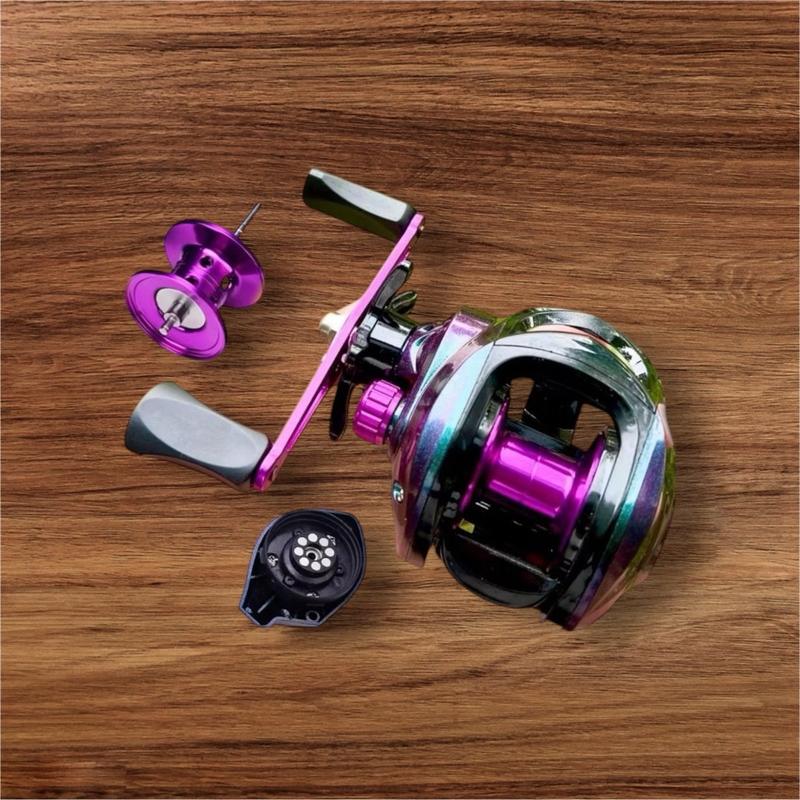  ￼Máy Câu Cá Ngang Titan Ánh Tím GLE201 Tặng Kèm Khoá Link Câu Lure Fishing Tim Nam 