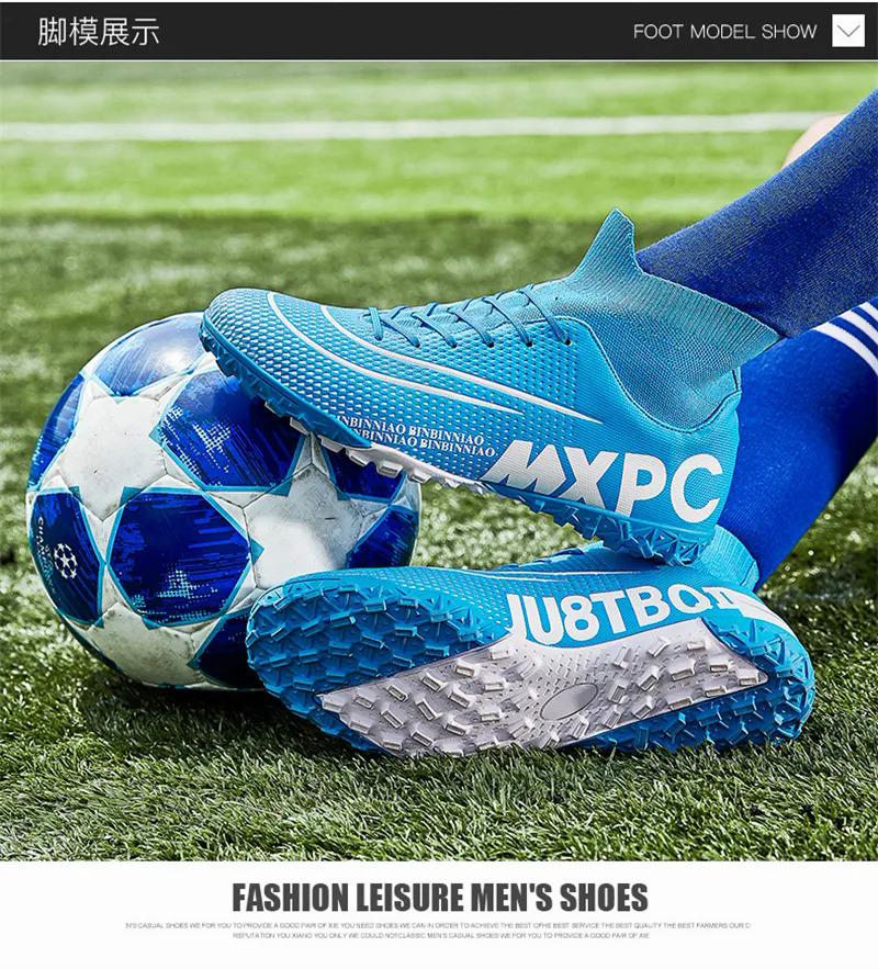 Product Introduction of 35-45 Futsal Shoes for Men Artificial Grass Soccer Shoes High Top Football Boots Kids Football Shoes Korean Style Cleats Shoes Specs Boys Outdoor Sports Shoes Big Size 39