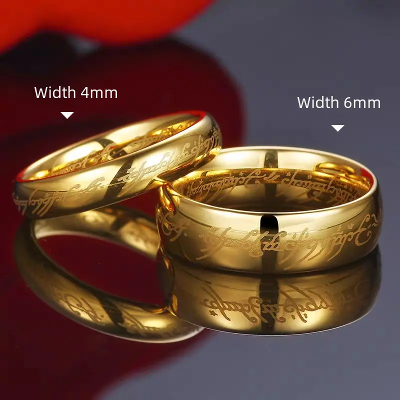 Nhẫn Chúa Tể Của Những Chiếc Nhẫn, Được Làm Bằng Thép Titan Thích Hợp Cho Nam Và Nữ, Nhẫn Thép Không Gỉ, Cung Cấp Xuyên Biên Giới, Nhà Máy Còn Hàng, Bán Buôn Có Sẵn
