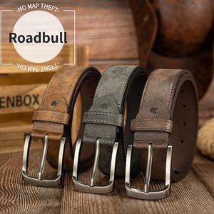 ROADBULLメンズレトロPUレザーベルト,カジュアルなジーンズに合ううわせるのに適しており,誕生日プレゼントにも最适です.
