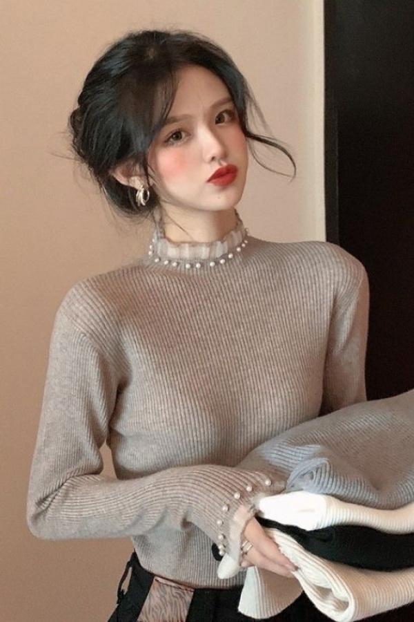 Product Introduction of Women's Half-Turtleneck Sweater Fall and Winter Inner Wear Bottoming Shirt New High-Grade Sweater Women's Mid-Collar Outerwear Top Knitwear Womenswear 4