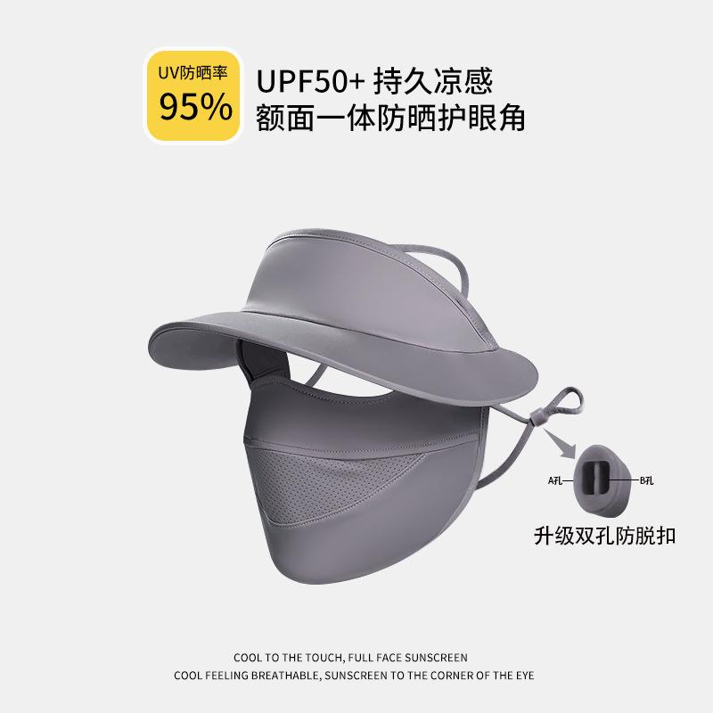Product Introduction of 1pcs sunscreen mask breathable with brim female UV protection 5