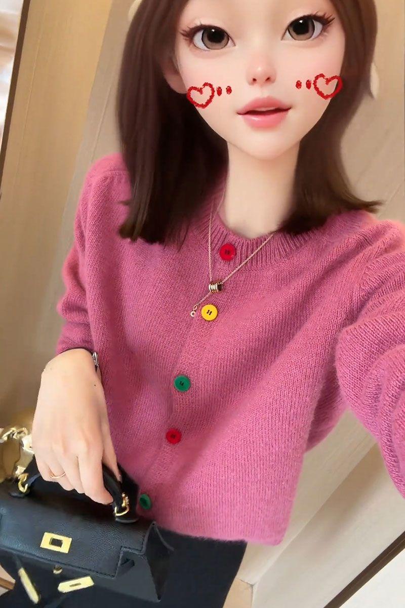 Product Introduction of Áo Cardigan Dệt Kim, Phong Cách Hàn Quốc, Chống Lão Hóa, Thiết Kế Cầu Vồng Thanh Lịch, Một Hàng Cúc, Cổ Tròn, Giống Như Len, Thích Hợp Cho Mùa Xuân, Hàng Mới Về, Phong Cách Lười Biếng, Áo Len Độc Đáo 9
