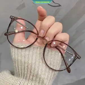 BIF Kacamata Anti RADIASI Blue Ray Gaya Korea Bentuk Bulat Bahan Metal untuk Pria dan Wanita