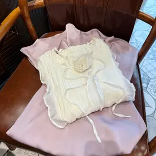 VALEN - Váy babydoll nữ dáng dài trơn viền ren 4036, freesize trắng tinh khôi, mặc đi chơi, dạo phố, chụp hình (3794) 1