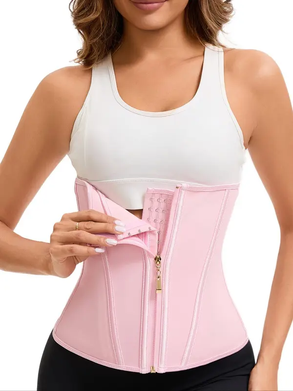 Women's Solid Color Zipper Waist Trainer, Breathable Tummy Control Shapewear Belt, Waist Cincher for Women, Shapewear for Daily Wear 5