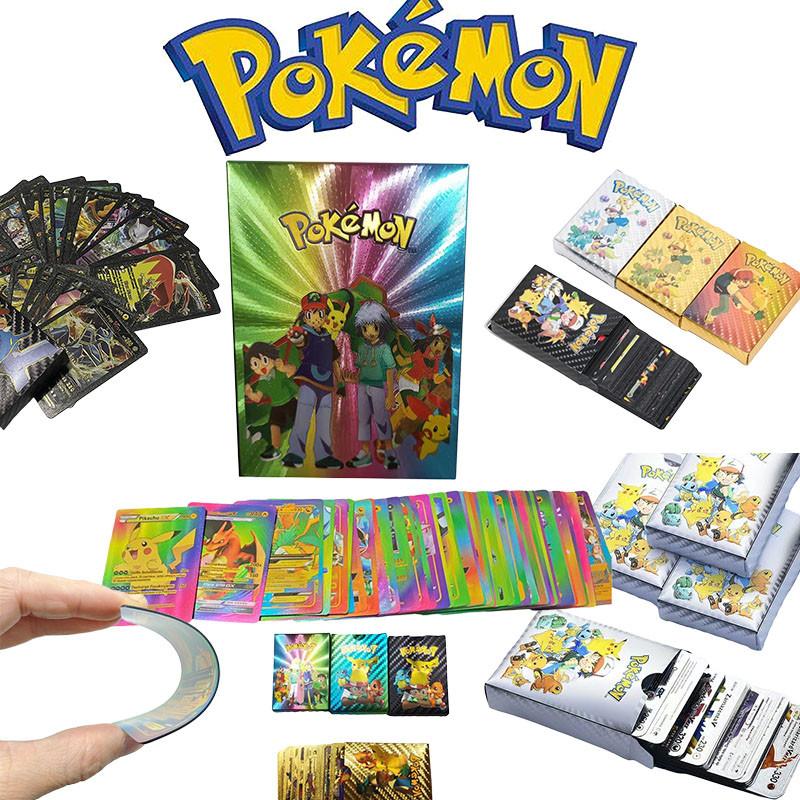  Bộ sưu tập trò chơi thẻ Pokemon 55 CÁI Quà tặng đồ chơi trẻ em Thẻ giao dịch Pokemon Vmax V EX GX 