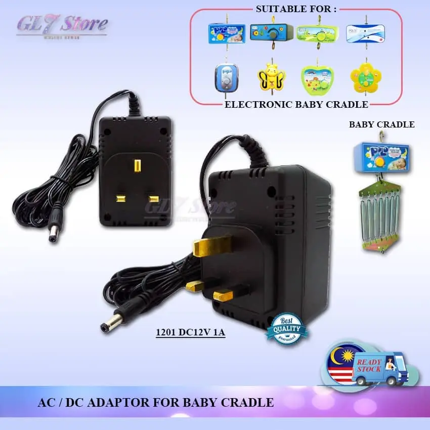 ADAPTER Electronic Baby Cradle Original ADAPTER Elektrik Mesin Buaian Bayi / Buaian Mesin / Baby Cradle Charger BrandNew