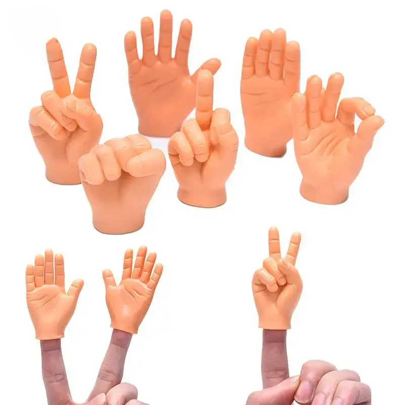 Cat Interactive Funny Gesture Toys Mini Multi-Style Teasing Cat Plastic Finger Human Fake Hand Gloves Pet Toys Supplies
