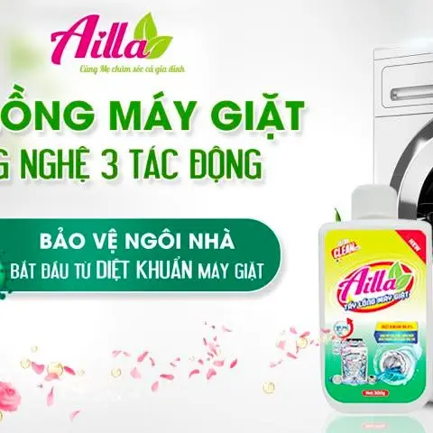 combo 2 chai tẩy lồng máy giặt Ailla Kháng khuẩn