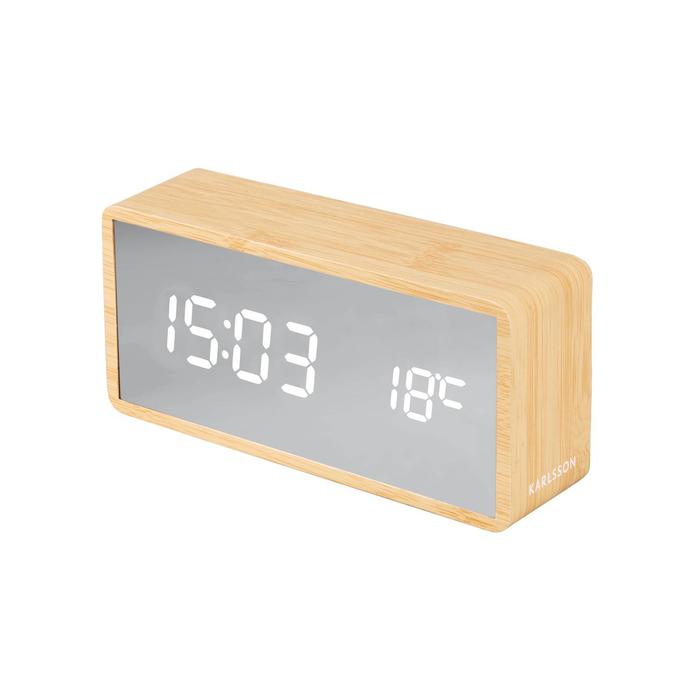 Gambar Karlsson Alarm Clock Silver Mirror LED - Light Wood dari Karlsson Indonesia Kota Administrasi Jakarta Selatan Tokopedia