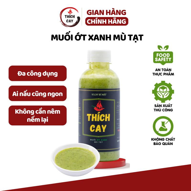 Chai nước chấm xanh Thích Cay hải sản mù tạt ớt xanh sốt tương chấm cay nòng ăn lẩu 