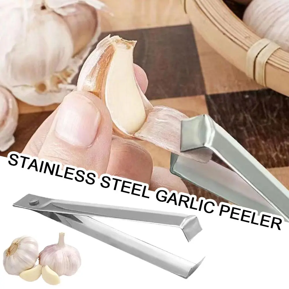 1/2PCS Garlic Tweezer Peeler Stainless Steel Fish Bone Tweezers Chicken Duck Hair Remover Pincer Clip Puller Remover Tongs