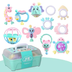 Teether bayi gigitan bayi bpa free Mainan Kerincingan Bayi 0-12 Bulan Pendidikan Awal Teether Bayi Set Rattle Bayi Musik Anak-Anak