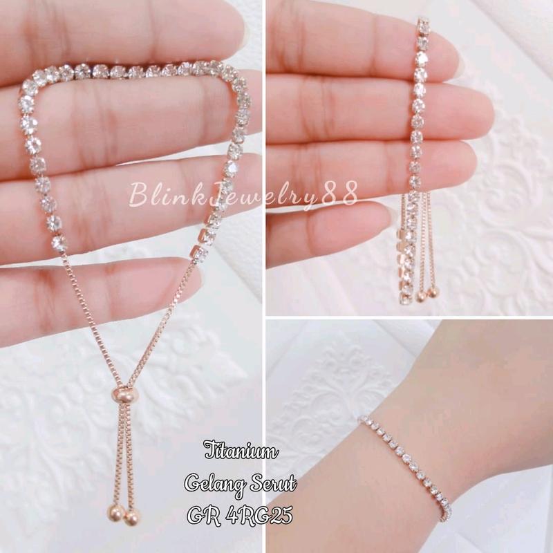 Gelang Serut Titanium Full Permata 1