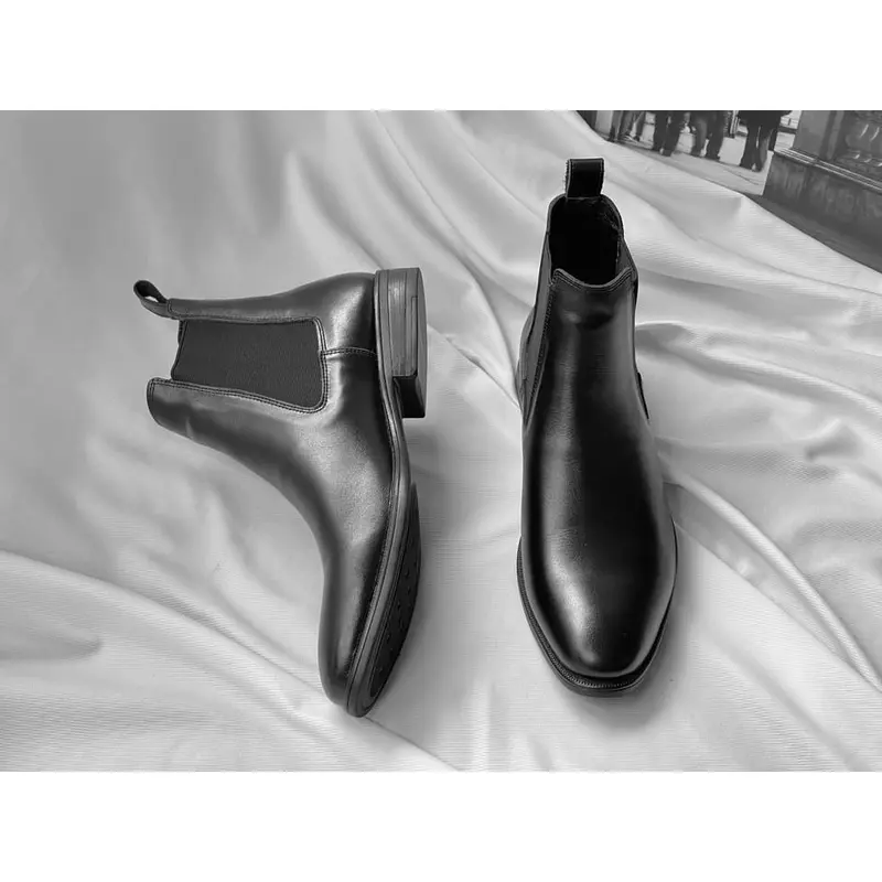 Giày Da Nam Công Sở Chelsea boots Classic Vải Canvas 3