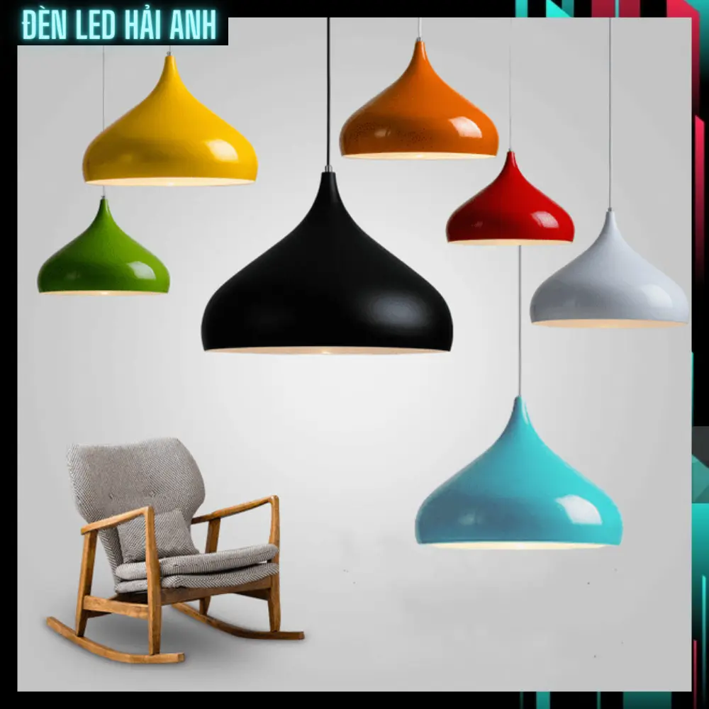 Đèn Thả Trang Trí Giọt Nước D320mm Nhiều Màu Đèn thả bàn ăn , trang trí quán cafe