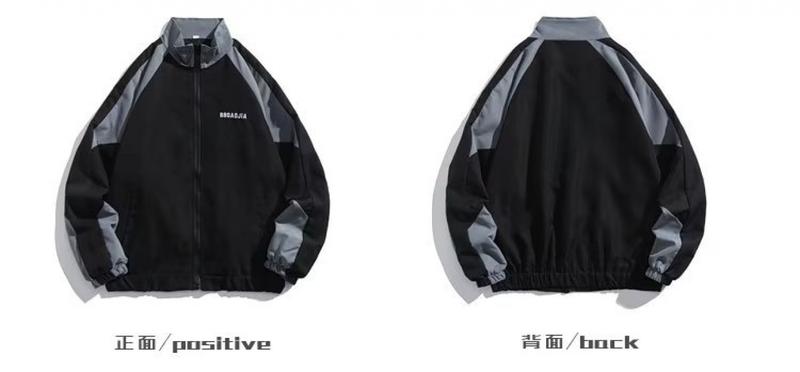 Product Introduction of Japanese-Style Retro Color Contrast Patchwork Stand Collar Jacket Men's Spring and Autumn Fashion Brand Loose Preppy Style Couple Casual Jacket waterproof  jacket Menswear Coats leather  jacket Tops Lingerie 1