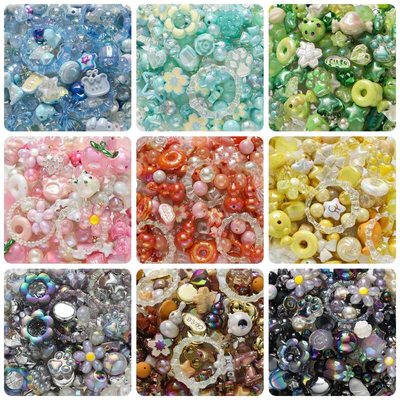Hạt hỗn hợp St. kunkka Mạ UV Acrylic Charm Thời Trang Dễ Thương 10-20g Để Tự Làm Vòng Tay Vòng Cổ Dây Chuyền Điện Thoại Di Động Đính Cườm