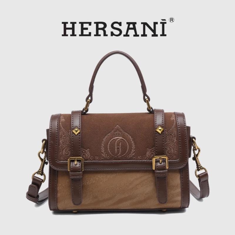 HS3830. Túi xách nữ HERSANI da thật thiết kế dáng phục cổ Âu Mỹ thanh lịch, đeo chéo / dễ phối đồ.  Bag