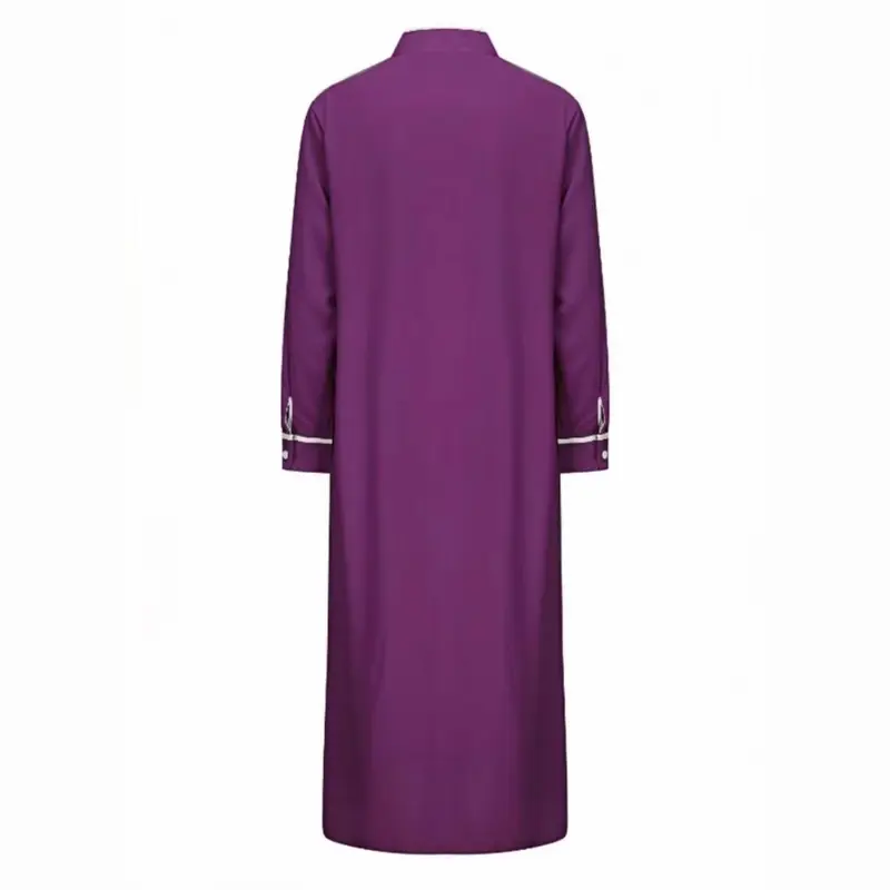 2025 New Dubai Men's Long Robe Casual Comfortable Muslim Robe 3