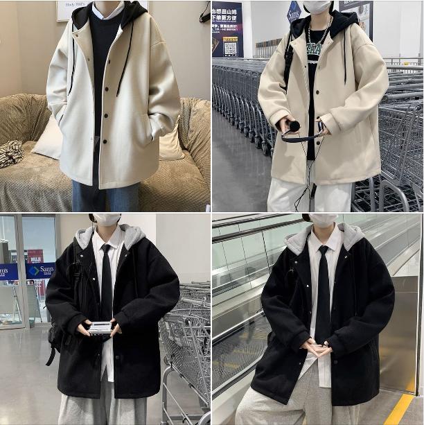 Áo Khoác Có Mũ Basic Style Hàn Quốc, Áo Khoác Jacket chất dạ ép cao cấp 2 màu dễ mặc dễ phối Tay Dài