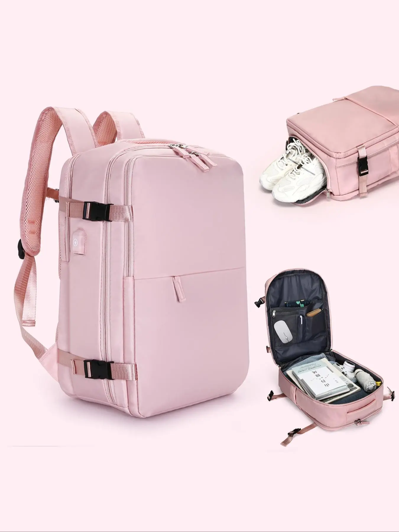 Large Capacity Business durable Travel Backpack, Lightweight Student Commuting Computer Bag, Casual Zipper Backpack for Men & Women