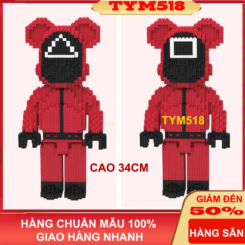 xếp hình le.go Squid game trò chơi con mực lắp ráp nanobock nano 3d cho bé